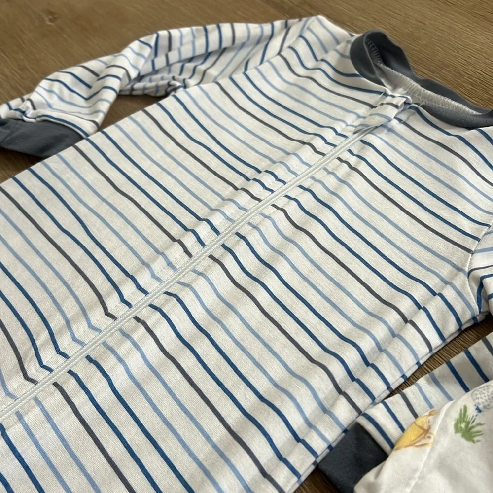 Milkberry set of 2 Baby Boy Bamboo Footie Sleepers 0-3 months Golf